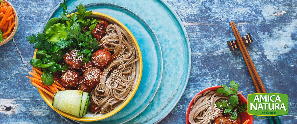 ramen ricetta vegetariana con polpette