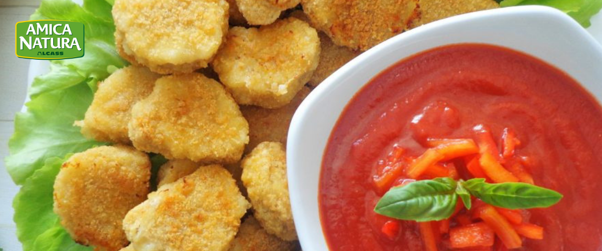 Chicken nuggets  Amica Natura, recipe with homemade ketchup