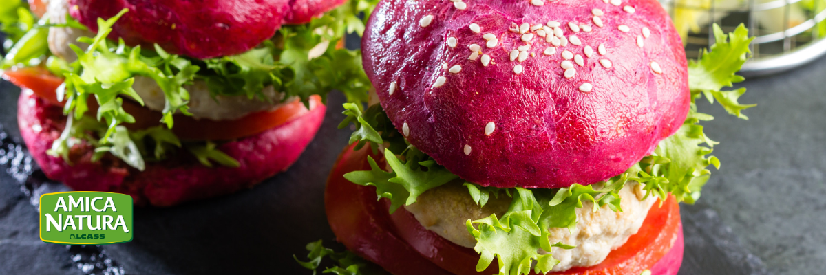 Beetroot bread for hamburgers Amica Natura, the recipe