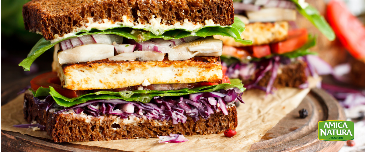 Panino vegetariano light con cotoletta di soia Amica Natura