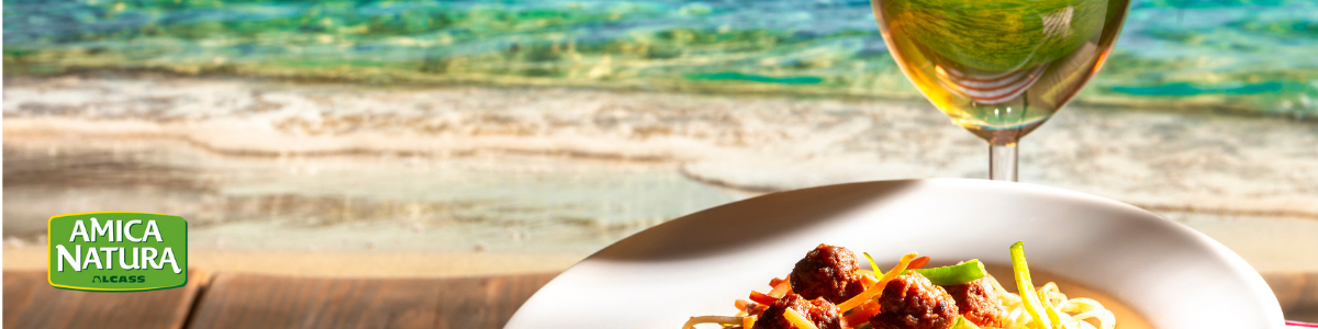 Spaghetti with crunchy vegetables with meatballs, the spring recipe